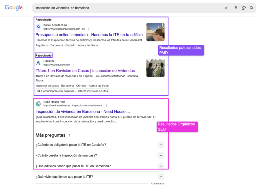 SEO Results vs. Paid Results